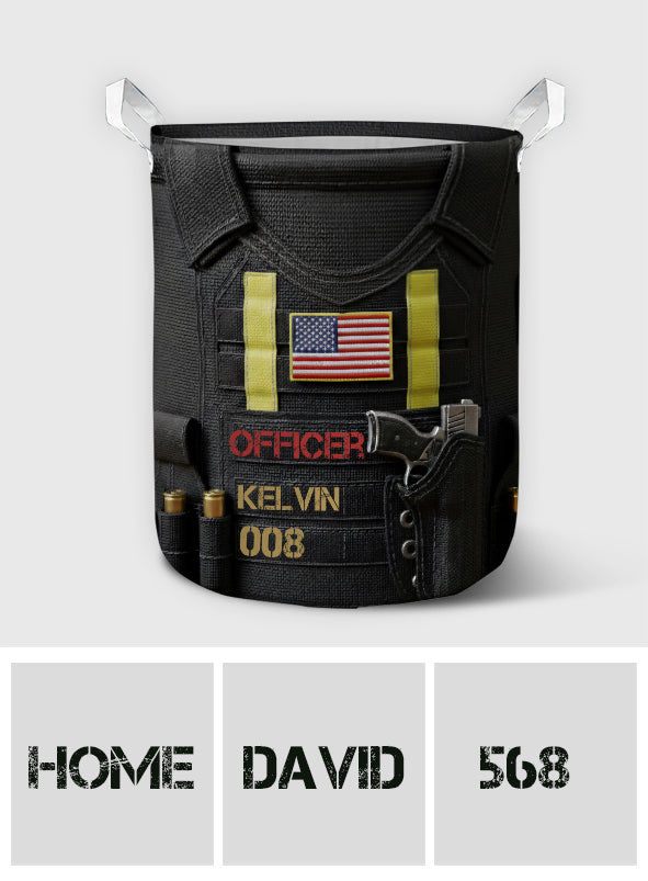 Serve And Protect - Personalized Police Officer Storage Basket
