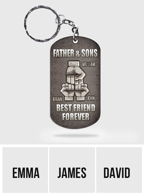 Father & Child Best Friend Forever - Personalized Father Stainless Steel Keychain