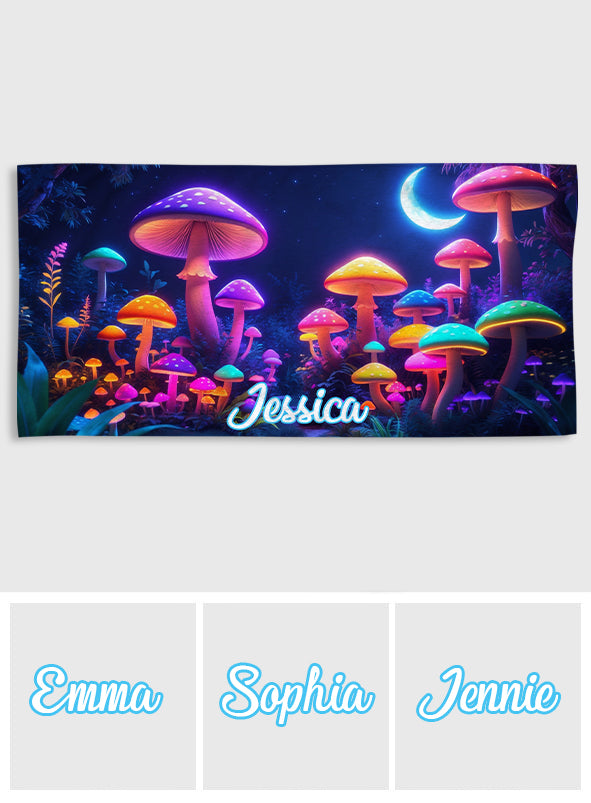 Into The Forest - Personalized Mushroom Quick-dry Beach Towel/ Bath Towel