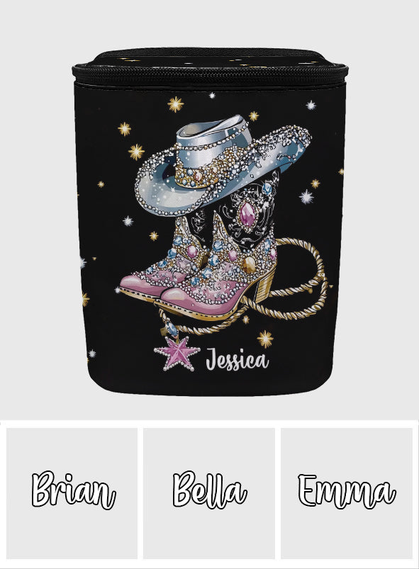 Cool Cowgirl - Personalized Cowgirl Portable Car Trash Can/ Organizer