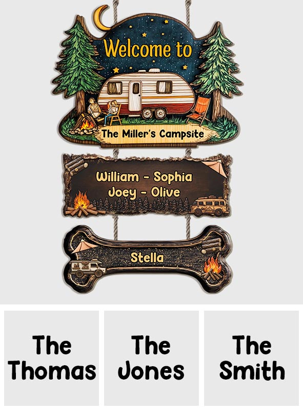 Welcome To Our Campsite - Personalized Camping Pallet Wood Sign