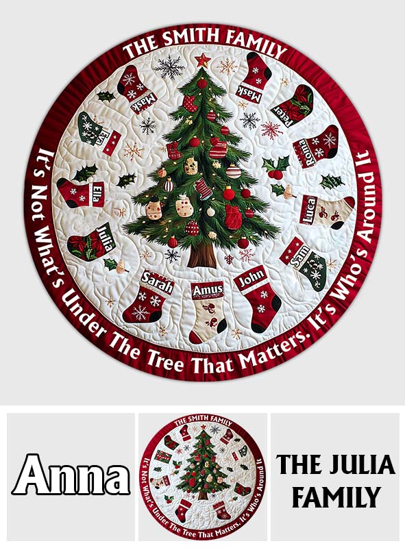 It's Not What's Under The Tree - Personalized Family Round Rug