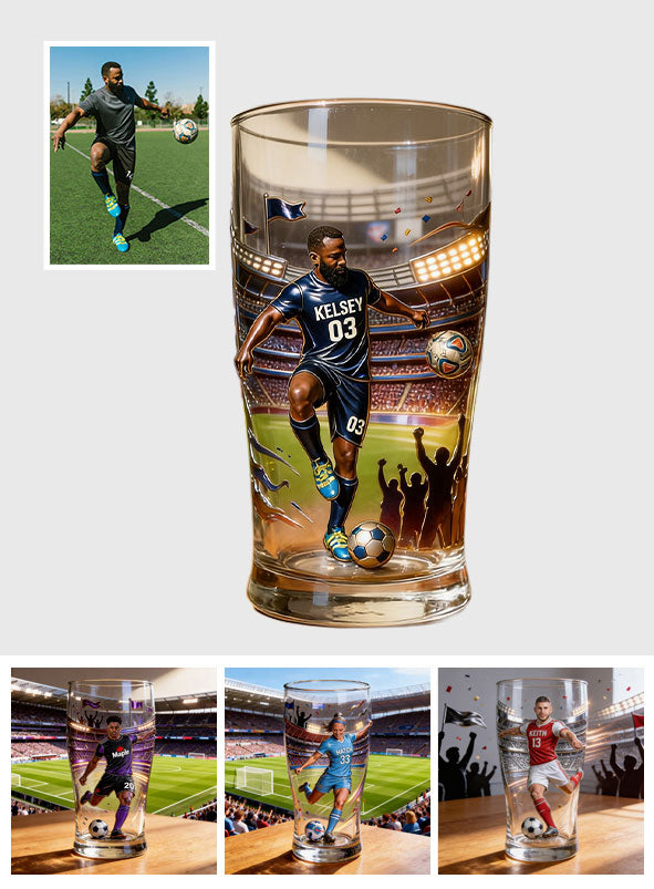 Love Football - Personalized Football Beer Pint