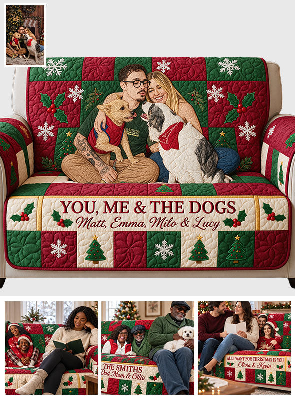 You & Me Christmas Couple Gift - Personalized Couple Quilted Sofa/Couch Cover