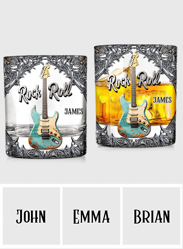 Rock & Roll - Personalized Guitar Whiskey Glass