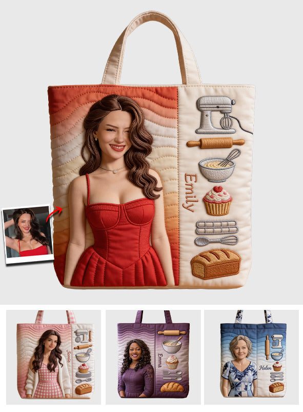 Custom Any Photo Baking Lovers - Personalized Baking Quilted Tote Bag