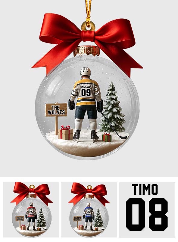 Hockey Team - Personalized Hockey Transparent Ornament
