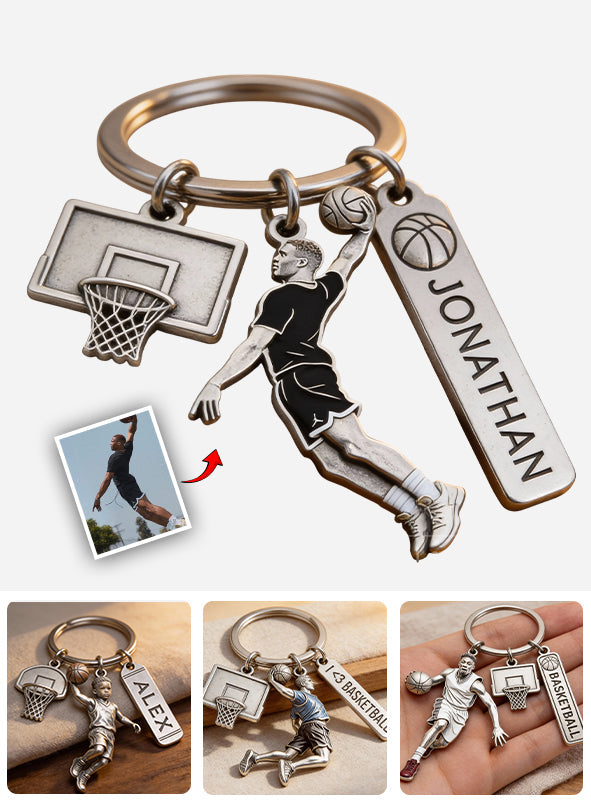 Love Basketball - Personalized Basketball Keychain With Charms