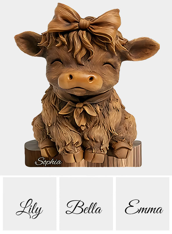 Cute Highland Cow - Personalized Highland Cow Custom Shaped Acrylic Plaque