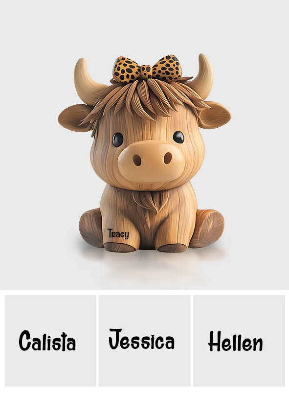 Cute Highland Cow - Personalized Highland Cow Custom Shaped Acrylic Plaque
