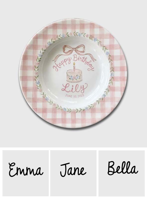 Birthday Gift - Personalized Birthday Ceramic Round Plate