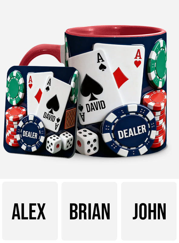 Love Poker - Personalized Poker Accent Mug & Coaster