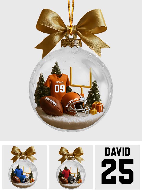 Football Season Is Coming - Personalized Football Transparent Ornament
