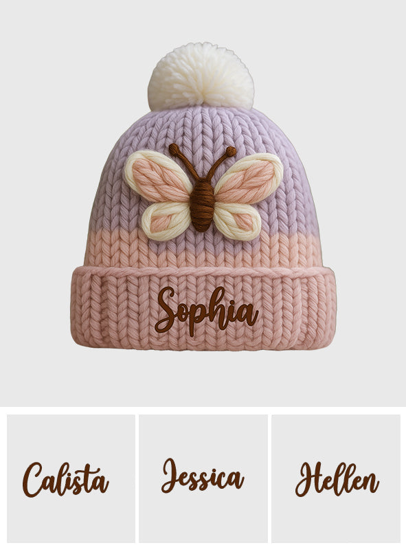 Beautiful Butterfly - Personalized Butterfly Beanie Hat