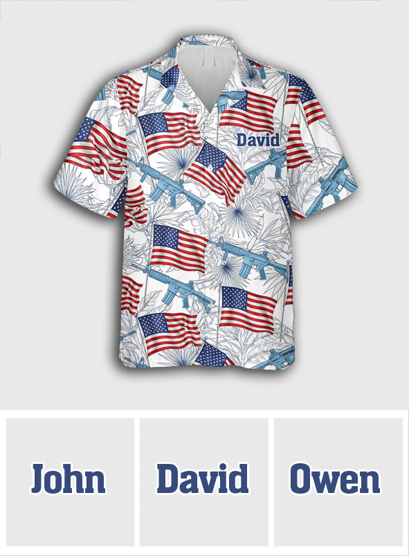 The 4th Of July Hunter - Personalized Hunting Hawaiian Shirt