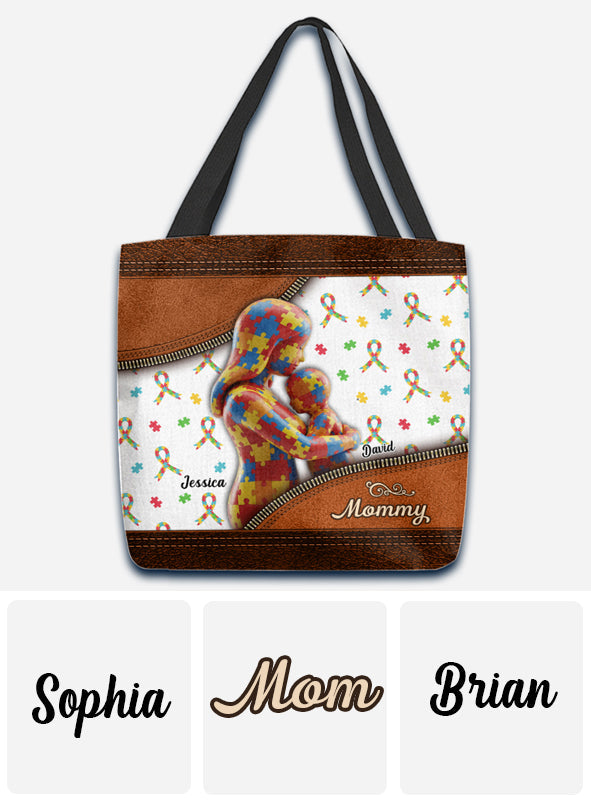 The Love Of The Mother - Personalized Autism Awareness Tote Bag