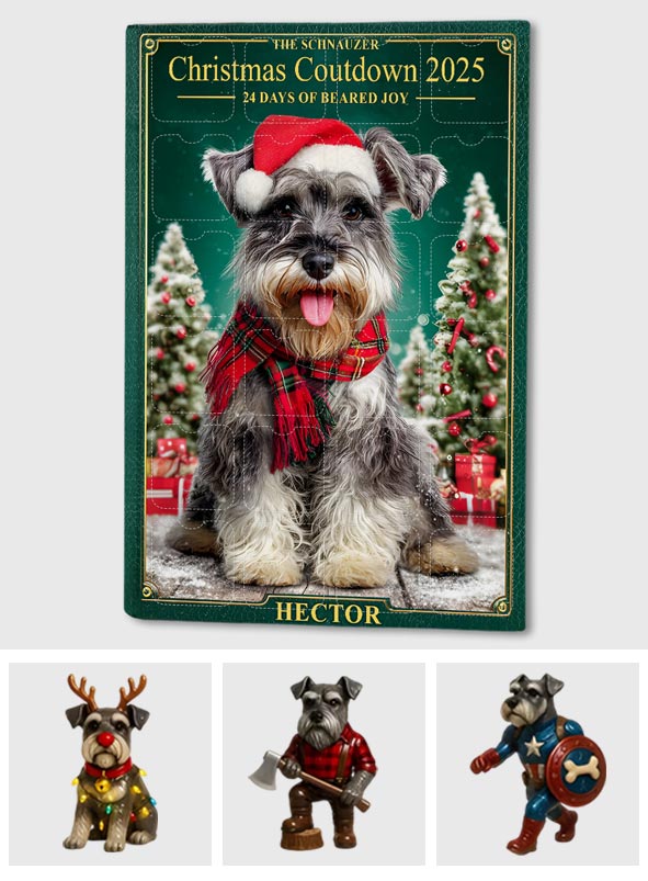 Love My Schnauzer - Personalized Schnauzer Advent Calendar With Ornaments