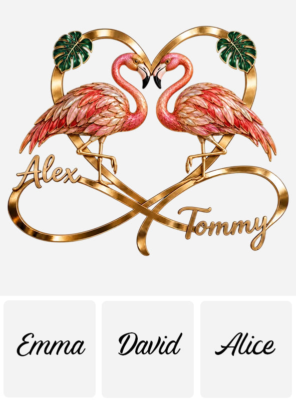 You & Me We Got This - Personalized Flamingo 3D Printed Cut Metal Sign