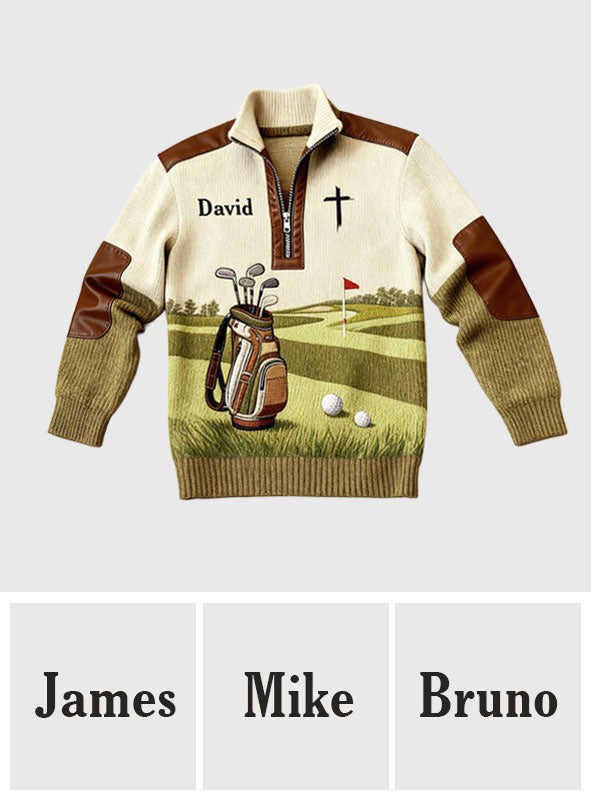 Coolest Golfer - Personalized Golf Men Zip-Up Sweatshirt