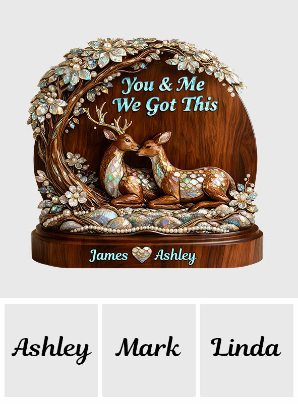 Deer Couple - Personalized Hunting Custom Shaped Wood Plaque