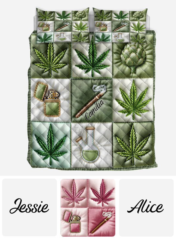 Magic Leaf - Personalized Weed Quilt Set
