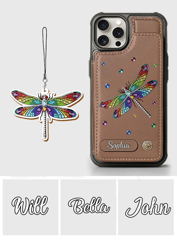Beautiful Dragonfly - Personalized Dragonfly Wallet Phone Case