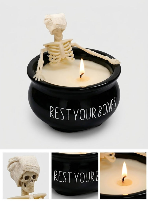 Rest Your Bones Skeleton Candle