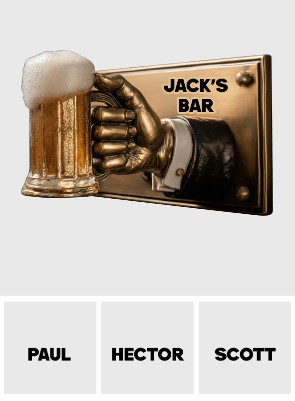 Beer Time - Gift For Bar - Personalized Beer Cut Metal Sign