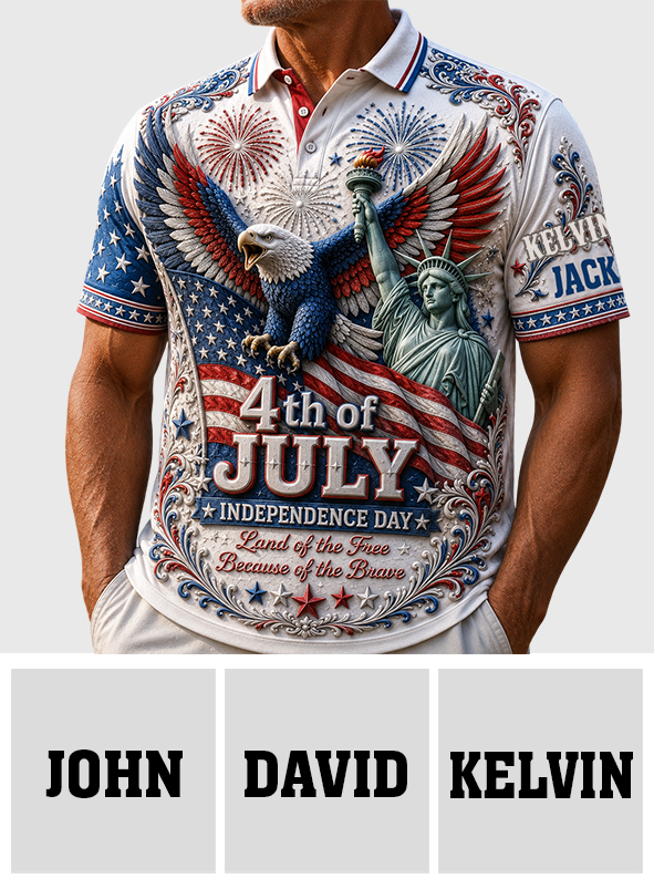 Independence Day, 4th Of July - Personalized Independence Day/ 4th of July Polo Shirt