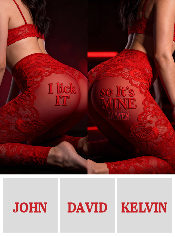 I Licked It so It's Mine - Personalized Couple Leggings