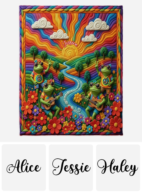 Hippie Flowers - Personalized Hippie Blanket