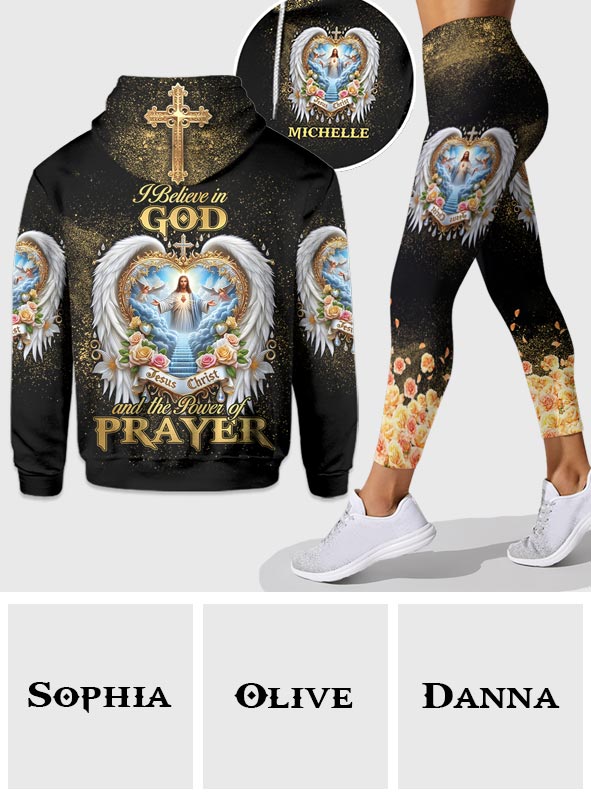 I Believe in God and The Power of Prayer - Personalized Christian Hoodie and Leggings