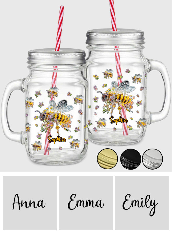 Bee Kind - Personalized Bee Mason Jar Cup