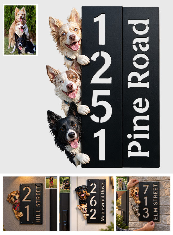 Welcome Home - Personalized Dog 3D Printed Cut Metal Sign