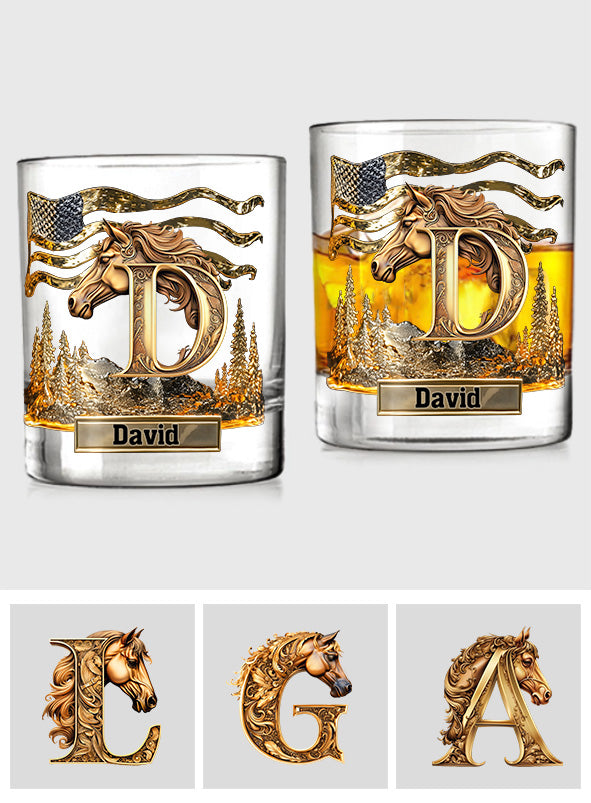 Love Horses - Personalized Horse Whiskey Glass