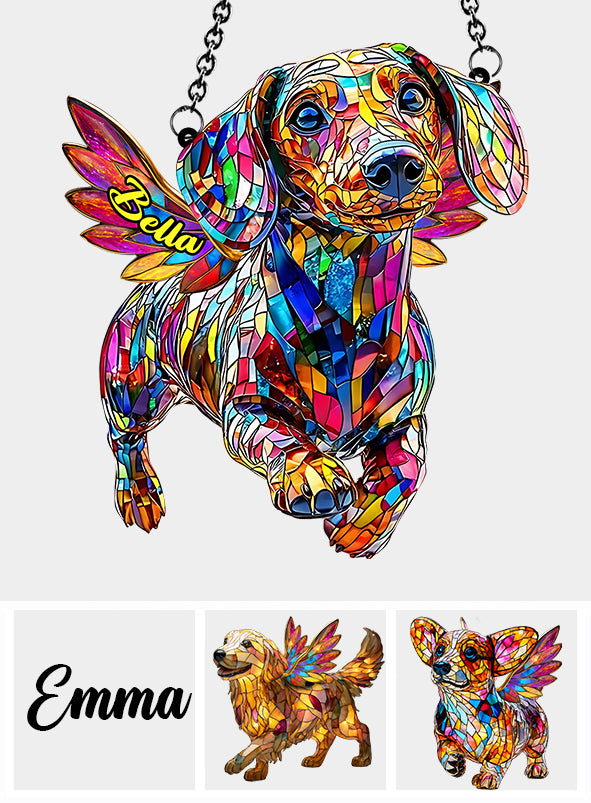 I Miss You - Personalized Dog Window Hanging Suncatcher Ornament