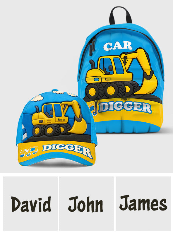 Excavator Cute Children's Gift - Personalized Kid Classic Cap & Backpack