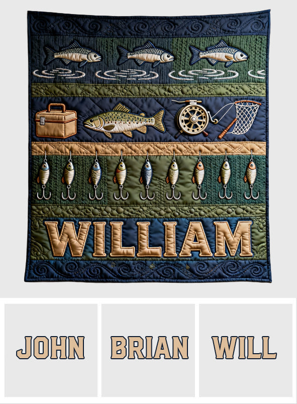 Love Fishing - Personalized Fishing Blanket