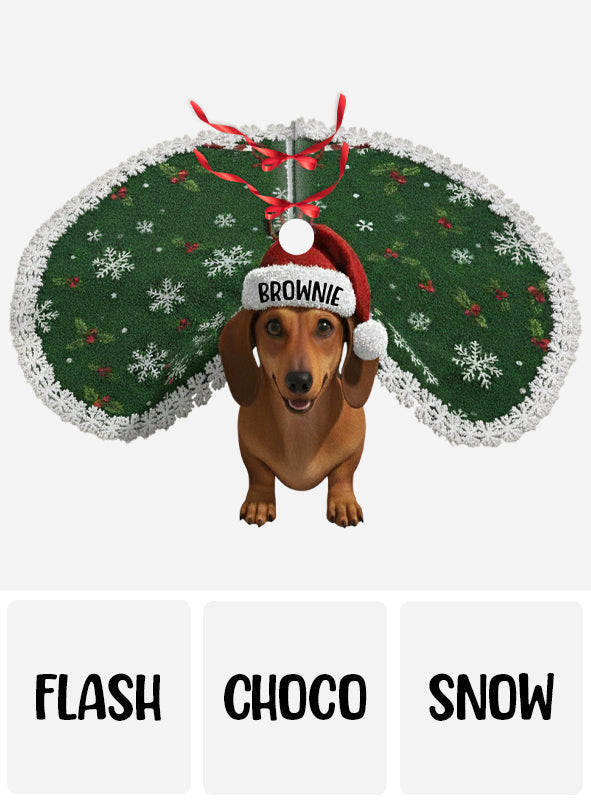 Merry Dogmas Custom Photo - Personalized Dog Shaped Tree Skirt