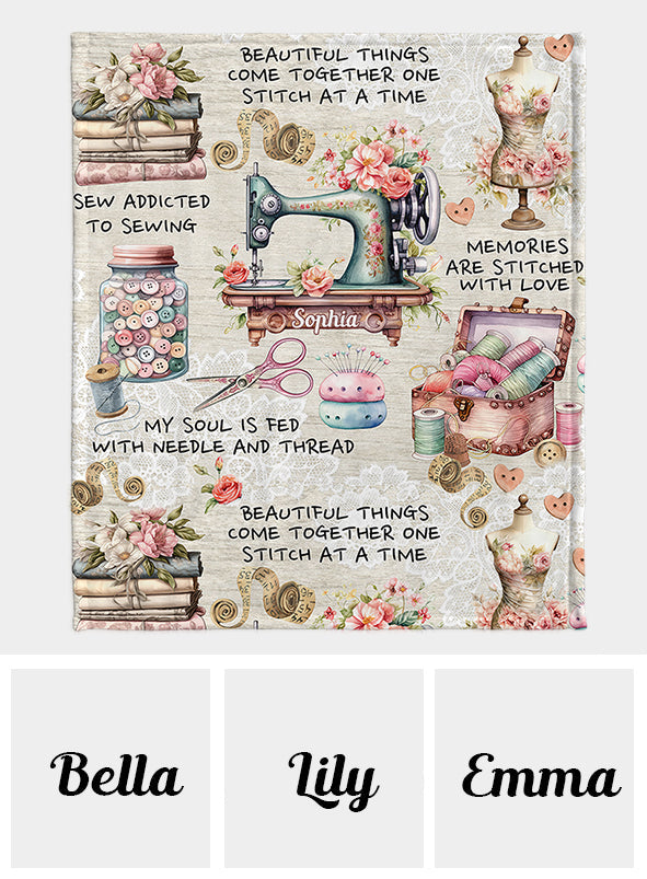 Sew Addicted To Sewing - Personalized Sewing Blanket