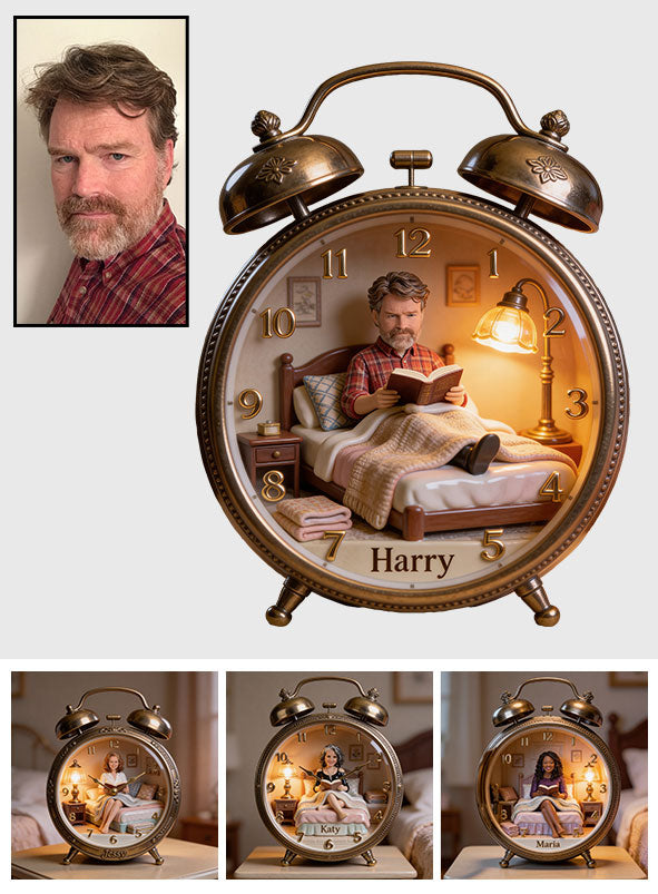 Just A Woman Who Loves Reading - Personalized Book Desk Clock Plaque