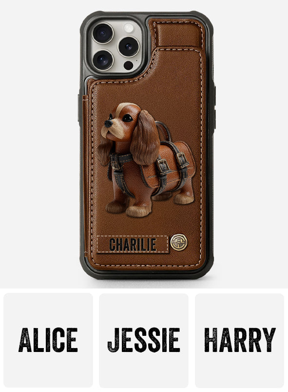 Cute Cavalier King Charles Spaniel - Personalized Dog Wallet Phone Case