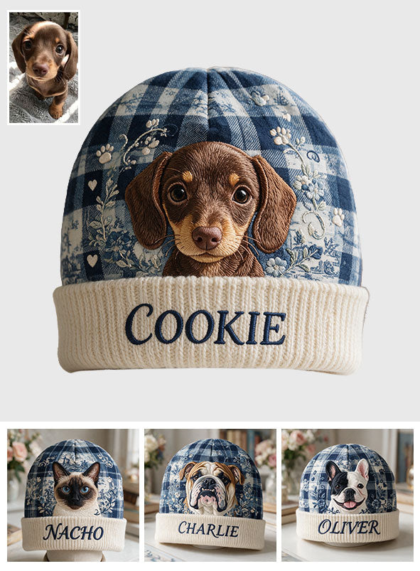 Dog Toile De Jouy - Personalized Dog Beanie Hat