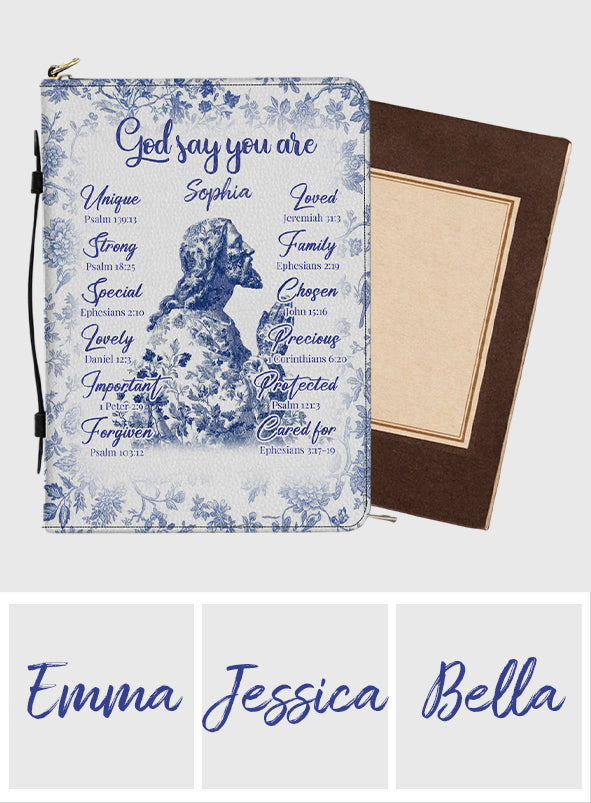 God Say You Are - Personalized Christian Leather Bible Cover Bag
