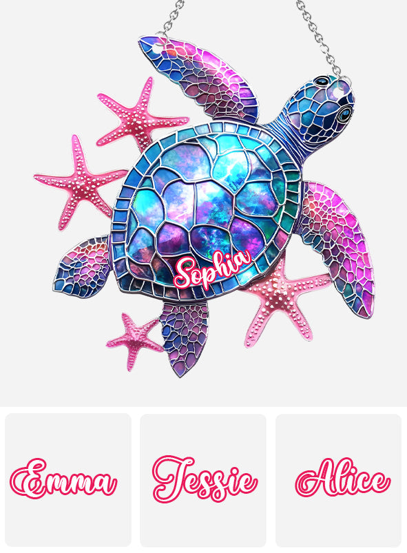Love Turtle - Personalized Turtle Window Hanging Suncatcher Ornament