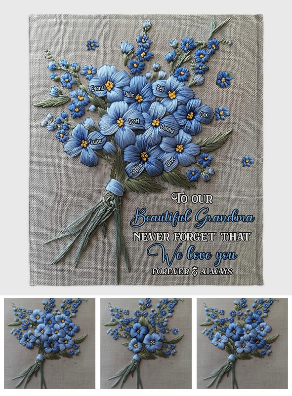 Never Forget I Love You - Personalized Grandma Blanket