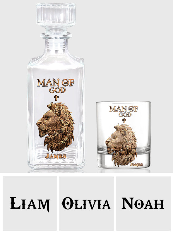 Man Of God - Personalized Christian Whiskey Decanter Set