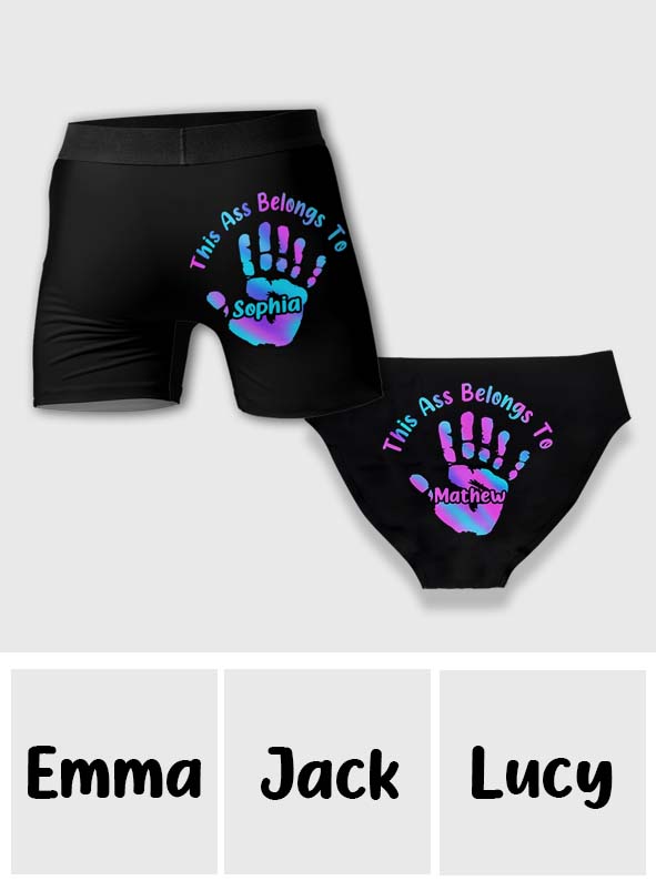 This Ass Is Taken Gift For Her Or Him - Personalized Couple Women Briefs & Men Boxer Briefs