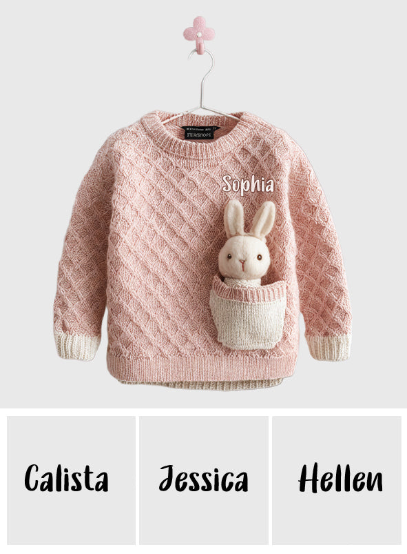 Bunny Pocket - Personalized Kid Ugly Sweater