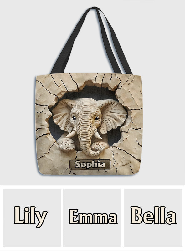 Love Elephant - Personalized Elephant Tote Bag